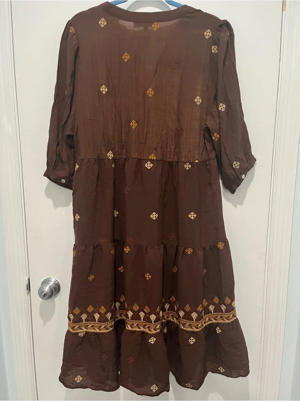 Figueroa & Flower Embroidered Tiered Boho Midi Dress size XL